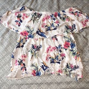 Floral off the shoulder American Eagle top